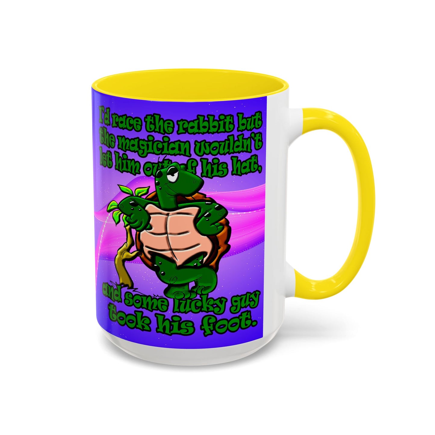 turtle race - Accent Mug (purple-pink wave)
