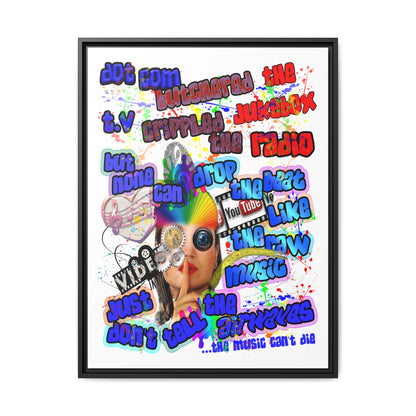 drop the beat - framed canvas art (white)