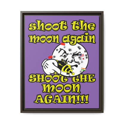 shoot the moon again - framed canvas art (light purple)