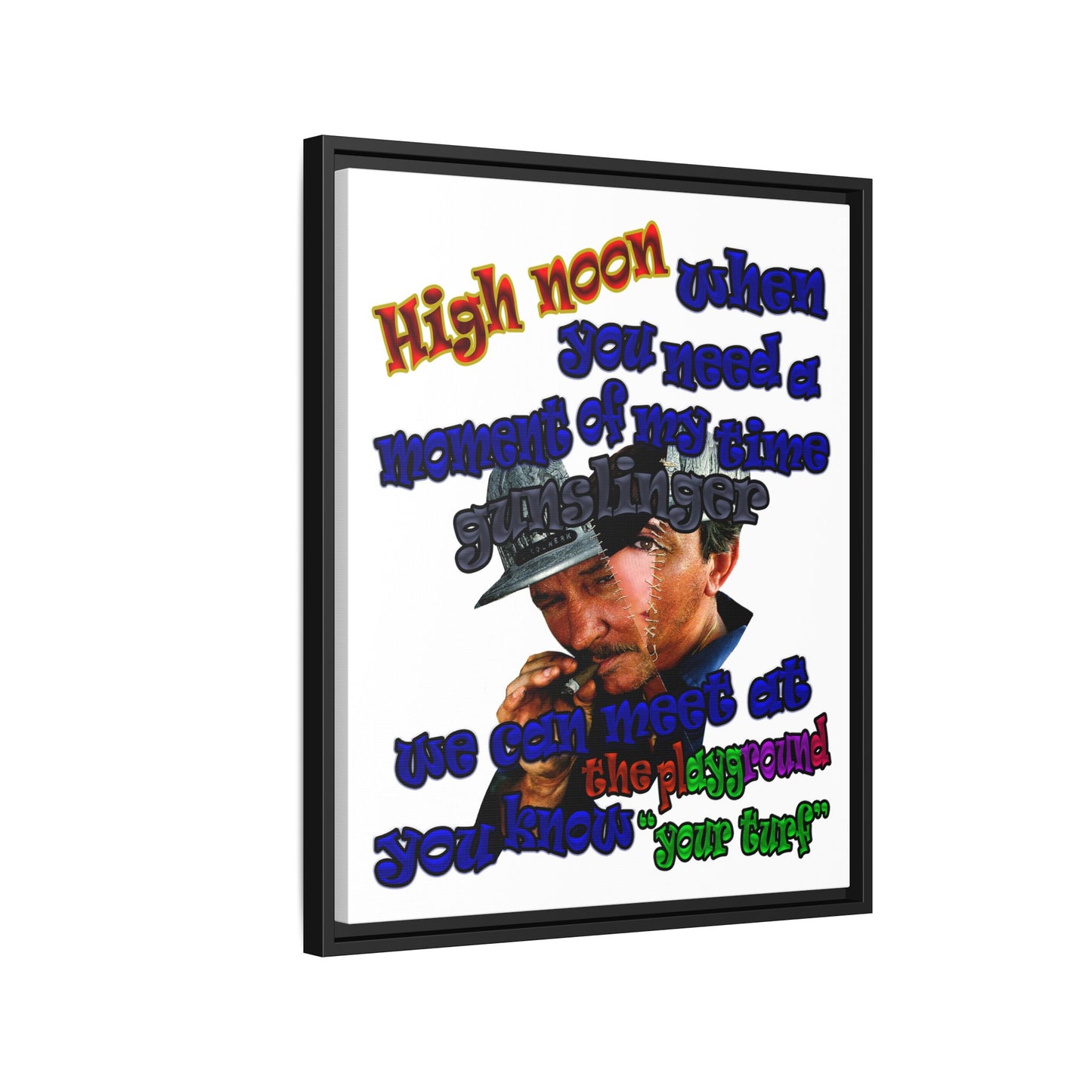 high noon - framed canvas art (white)