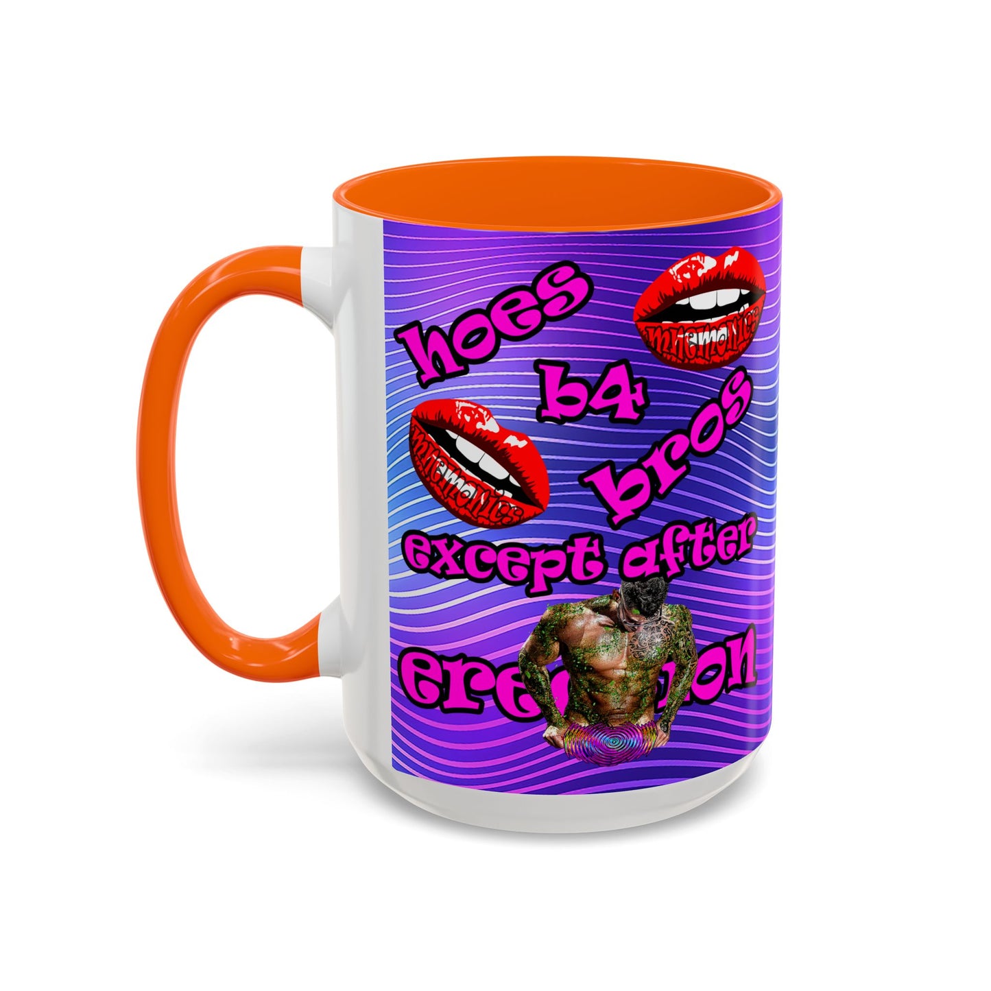 hoes b4 bros - Accent Mug (purple wave)