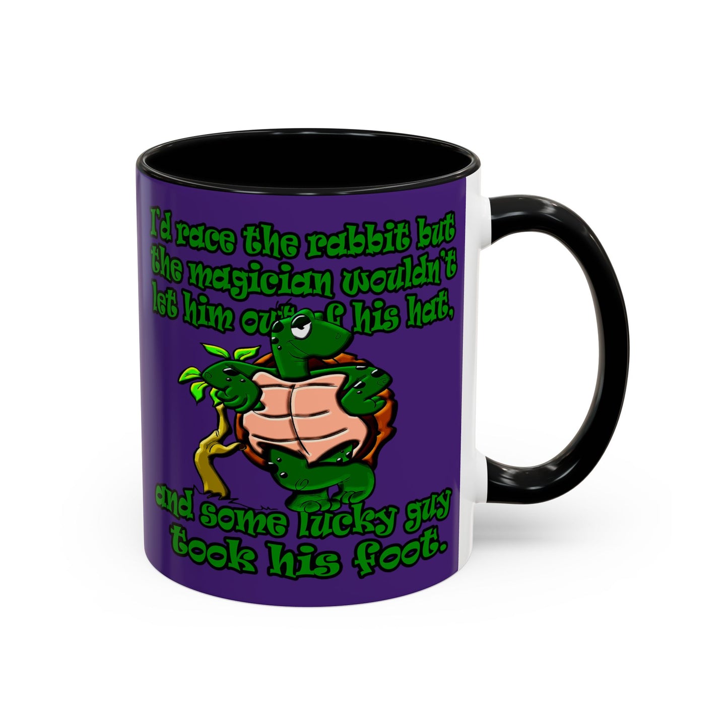 turtle race - Accent Mug (purple)