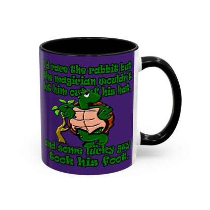 turtle race - Accent Mug (purple)