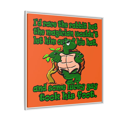 turtle race - framed canvas art (orange)