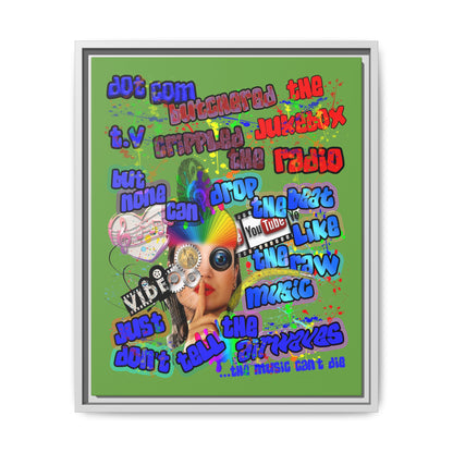 drop the beat - framed canvas art (green)
