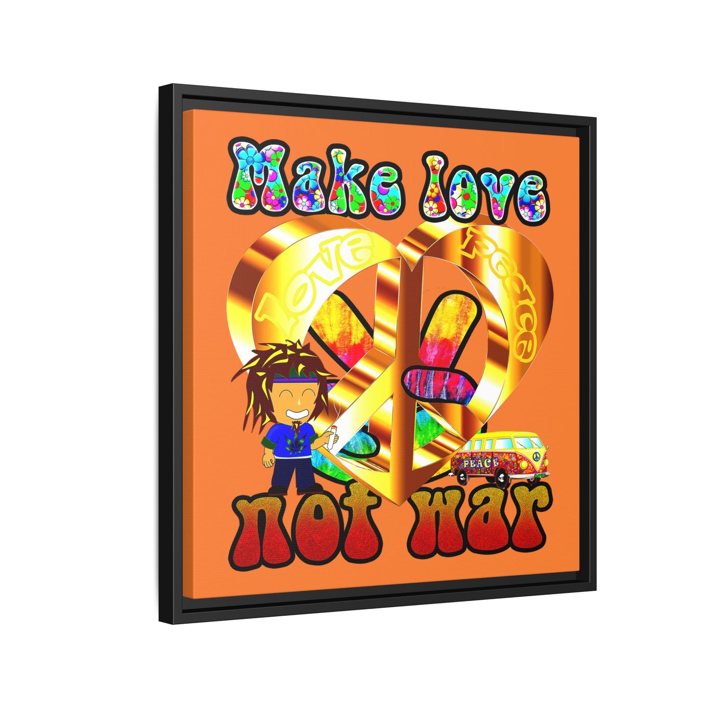love peace - framed canvas art (crusta)