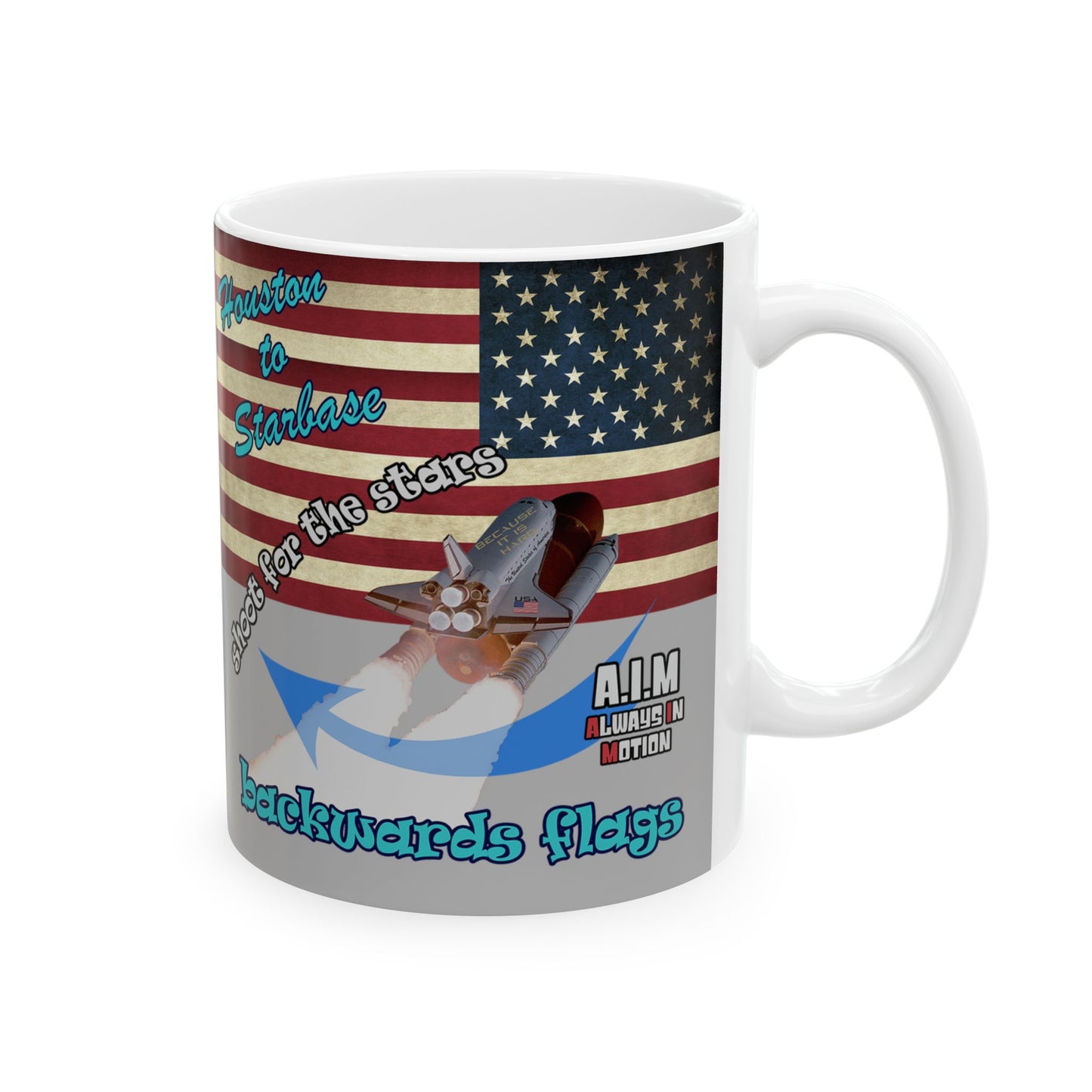 shoot for the stars - White Mug (light grey)