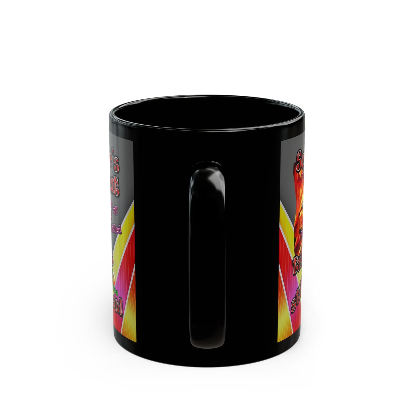schrodinger's cat - Black Mug (rainbow split)