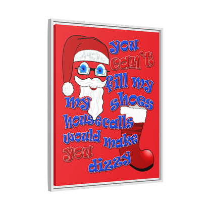 santa's shoes - framed canvas art (red)