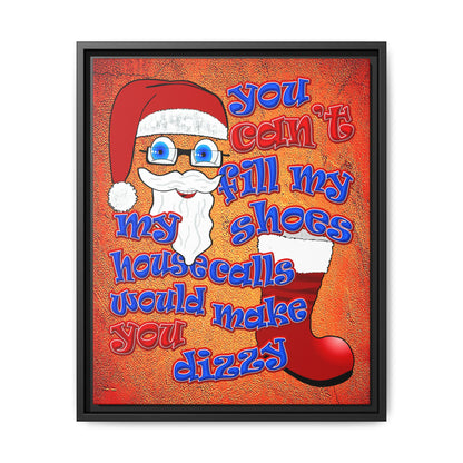 santa's shoes - framed canvas art (burnt orange)
