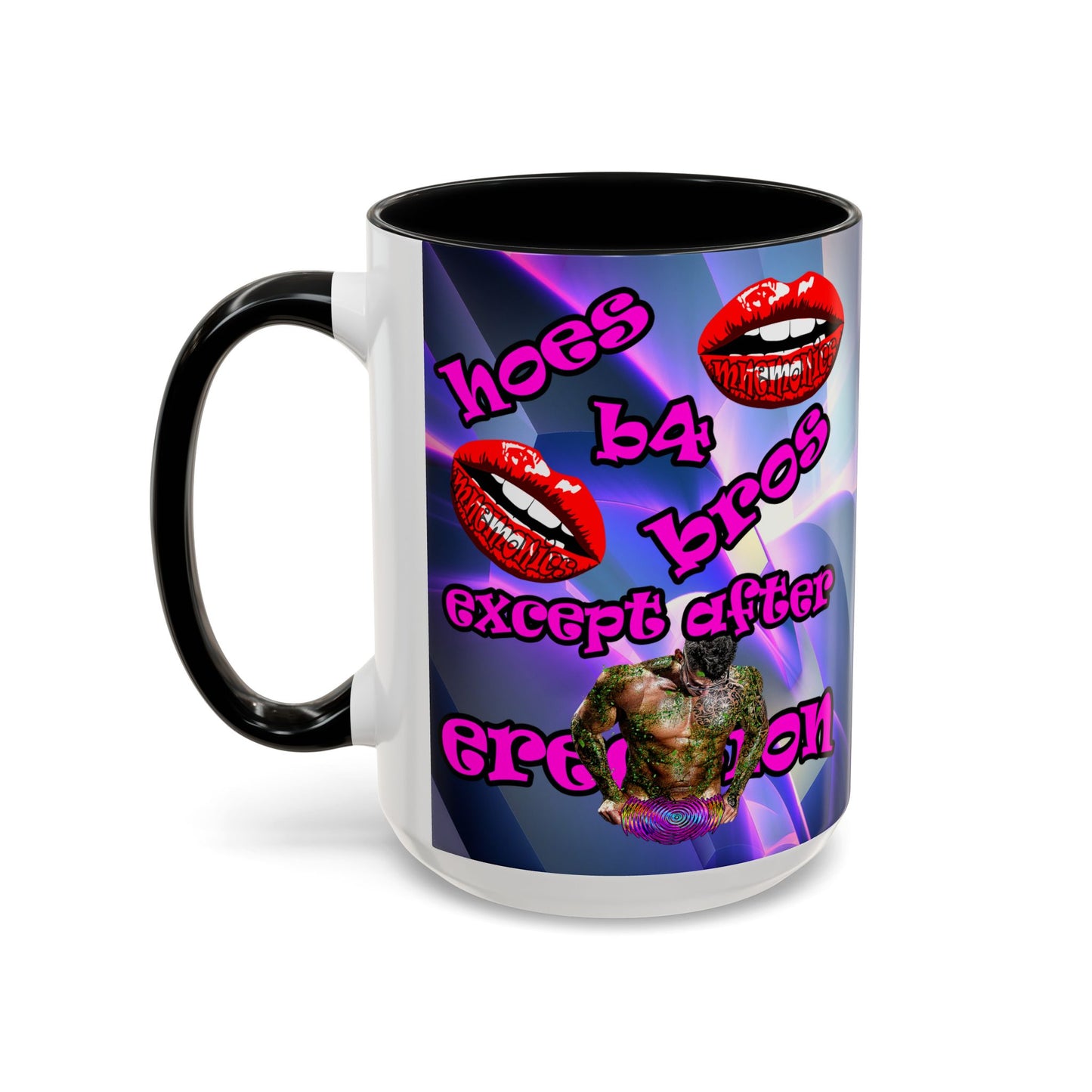hoes b4 bros - Accent Mug (grey-pink wave)
