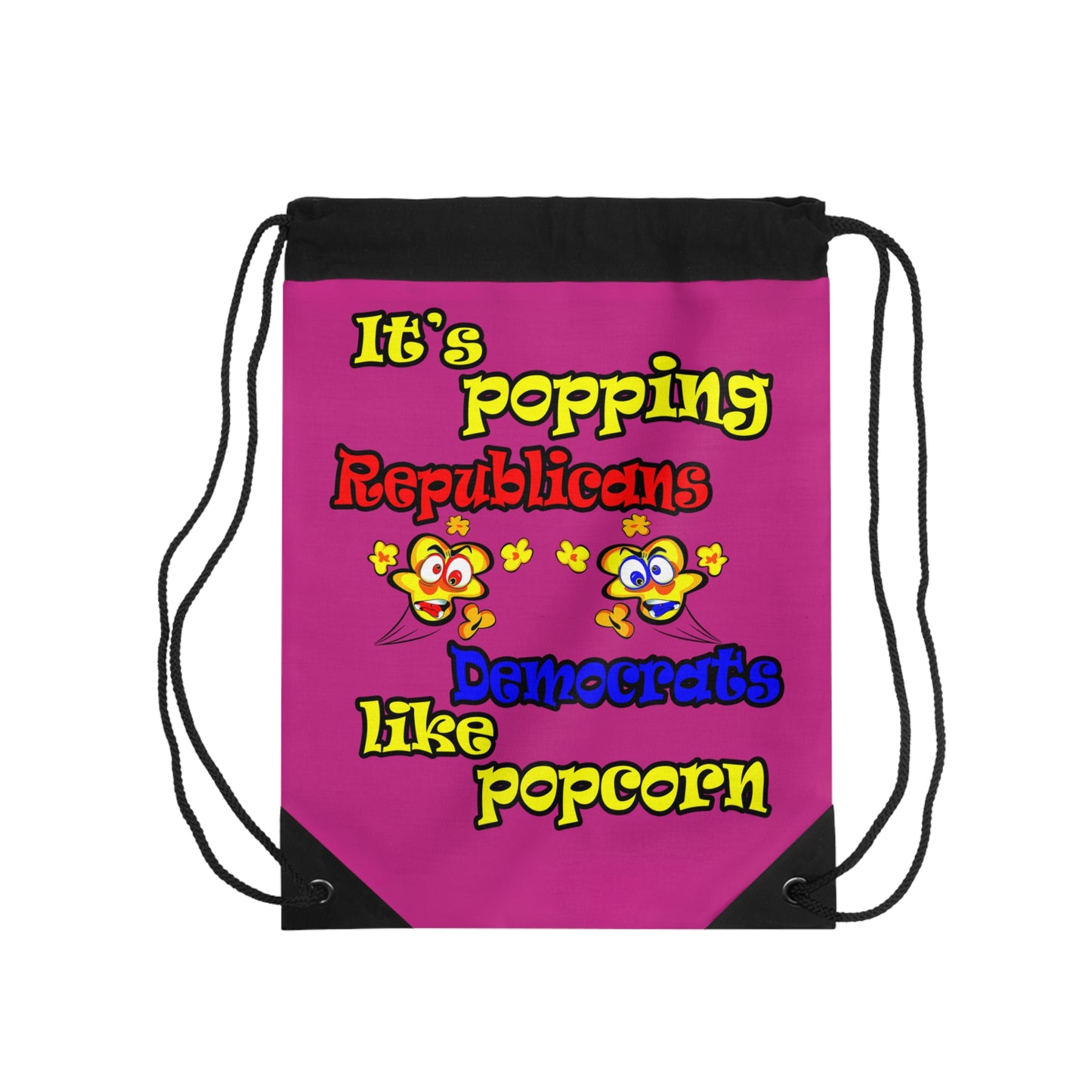 popping like popcorn - Drawstring Bag (pink)