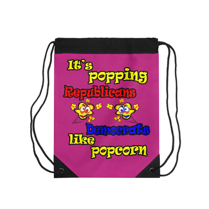 popping like popcorn - Drawstring Bag (pink)