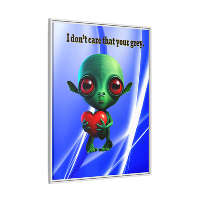 I don't care that your grey - framed canvas art (blue-white wave)