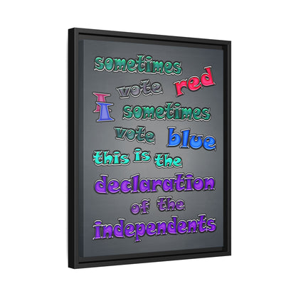 declaration of the independents - framed canvas art (grey-light grey)