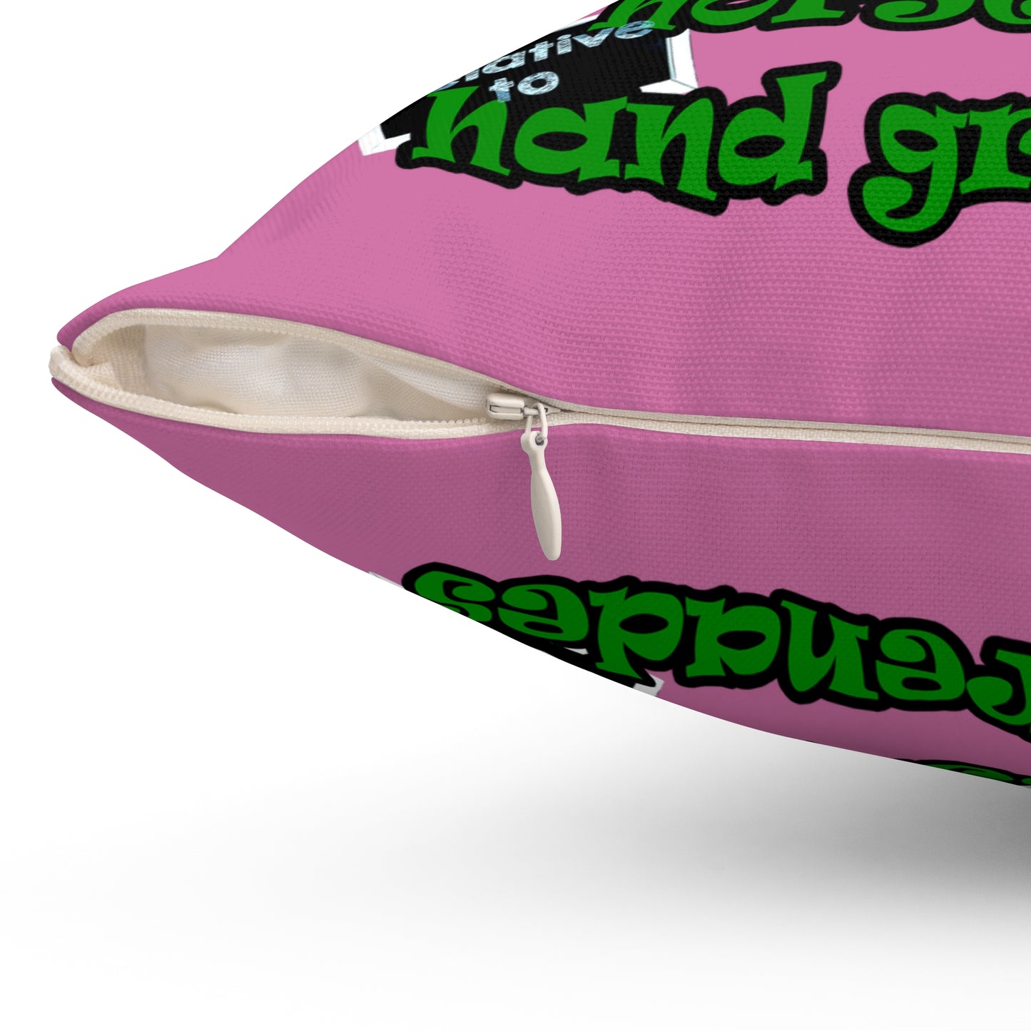 my luck - Spun Polyester Square Pillow - (light pink)