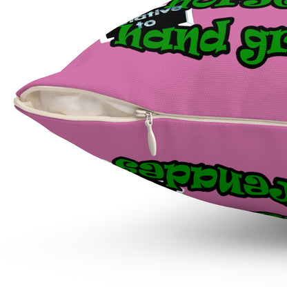 my luck - Spun Polyester Square Pillow - (light pink)