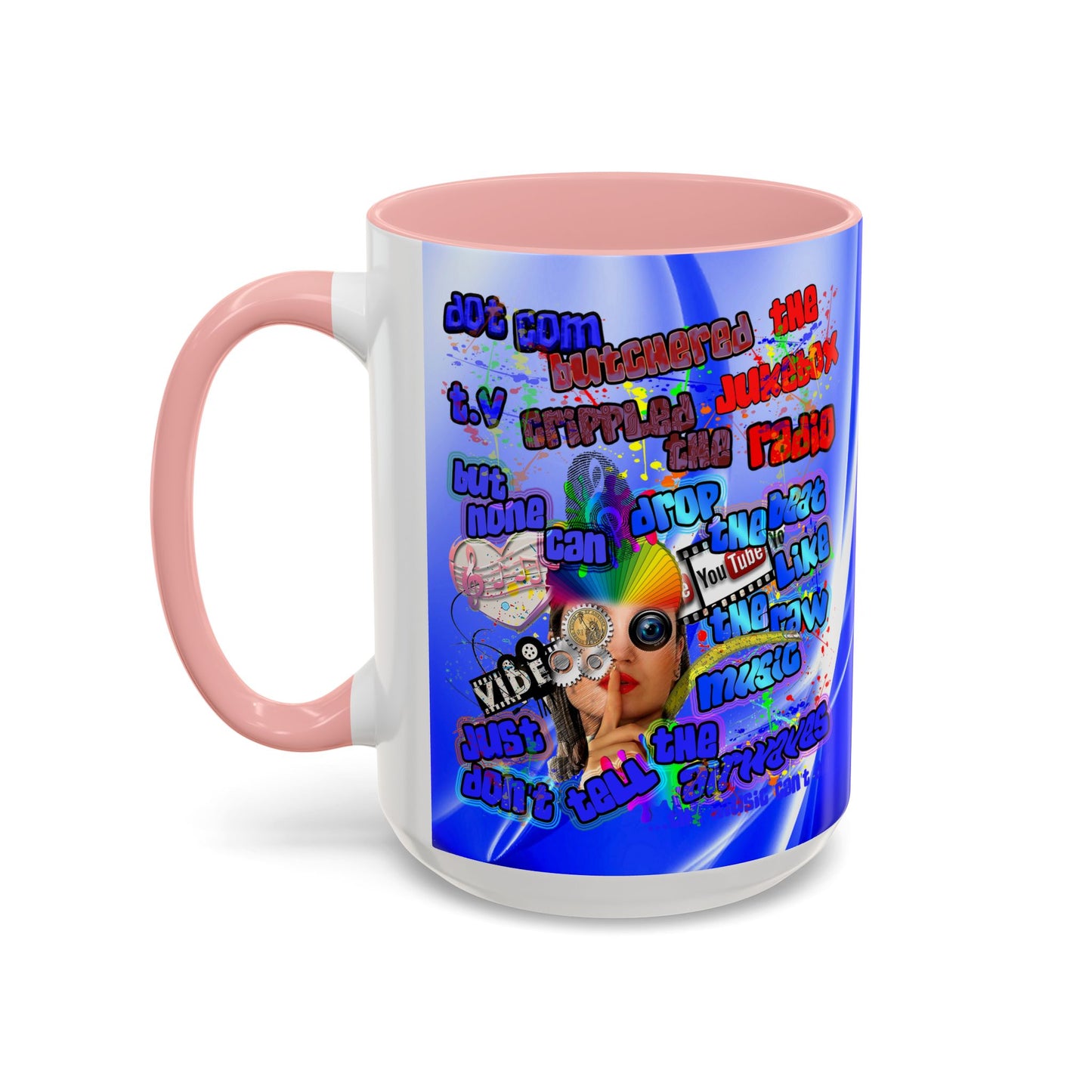 drop the beat - Accent Mug (blue-white wave)