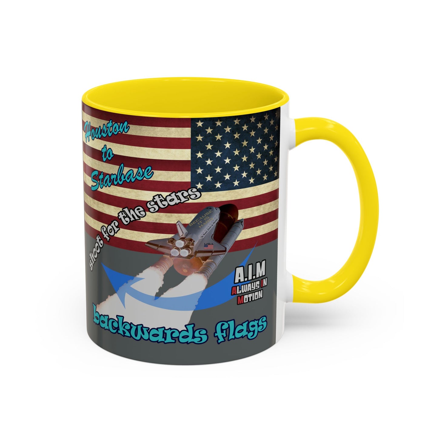 shoot for the stars - Accent Mug (dark grey)
