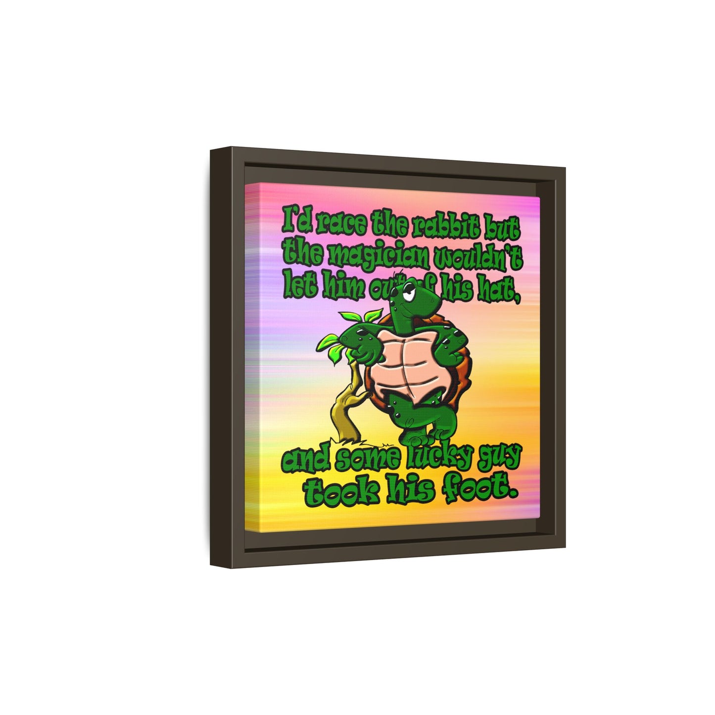 turtle race - framed canvas art (color blur)