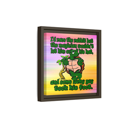 turtle race - framed canvas art (color blur)