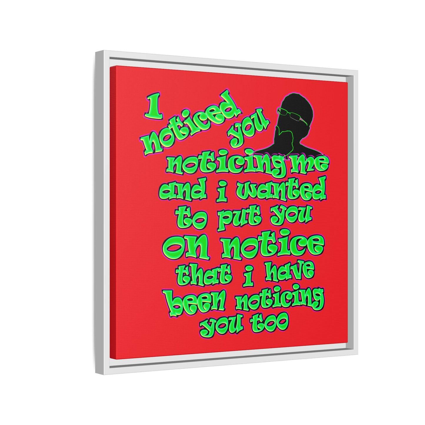 noticed you noticing - framed canvas art (red)