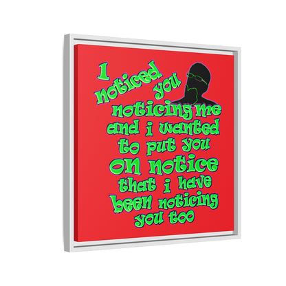 noticed you noticing - framed canvas art (red)