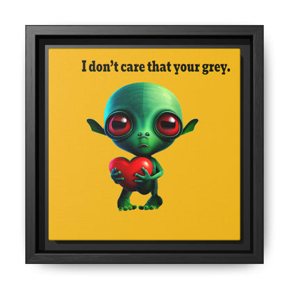 I don't care that your grey - framed canvas art (yellow)