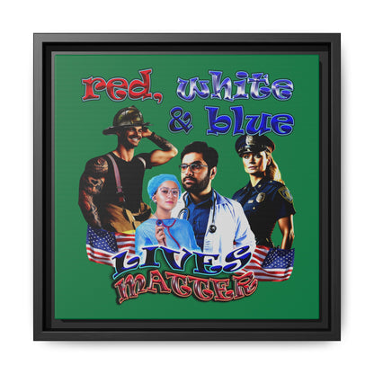 rw&b lives matter - framed canvas art (dark green)