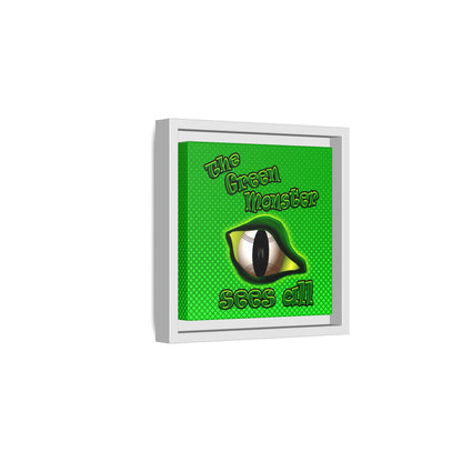 green monster - framed canvas art (logo green)