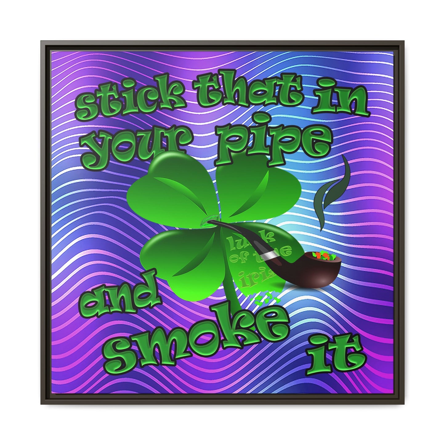 stick that in your pipe and smoke it - framed canvas art (purple wave)