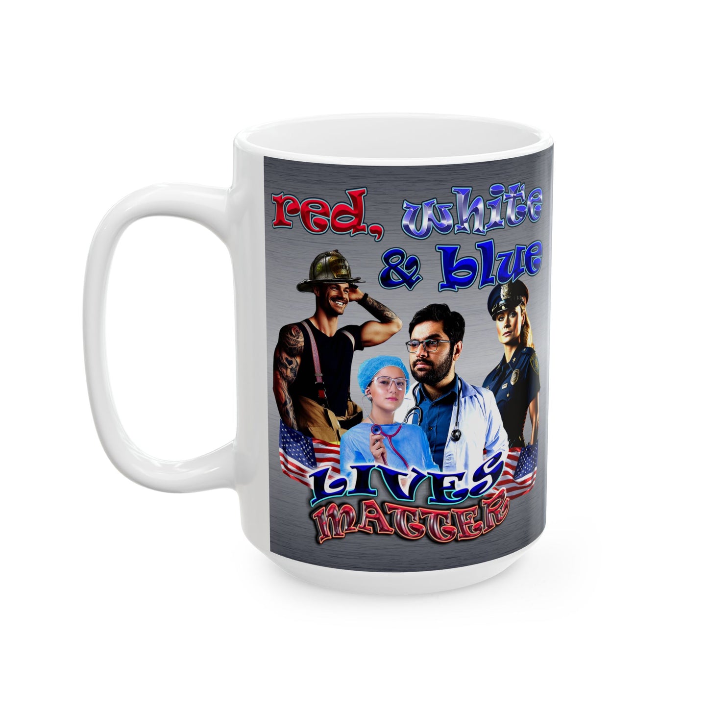 rw&b lives matter - White Mug (brushed nickel)