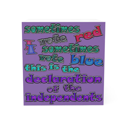 declaration of the independents - note cube (light purple)