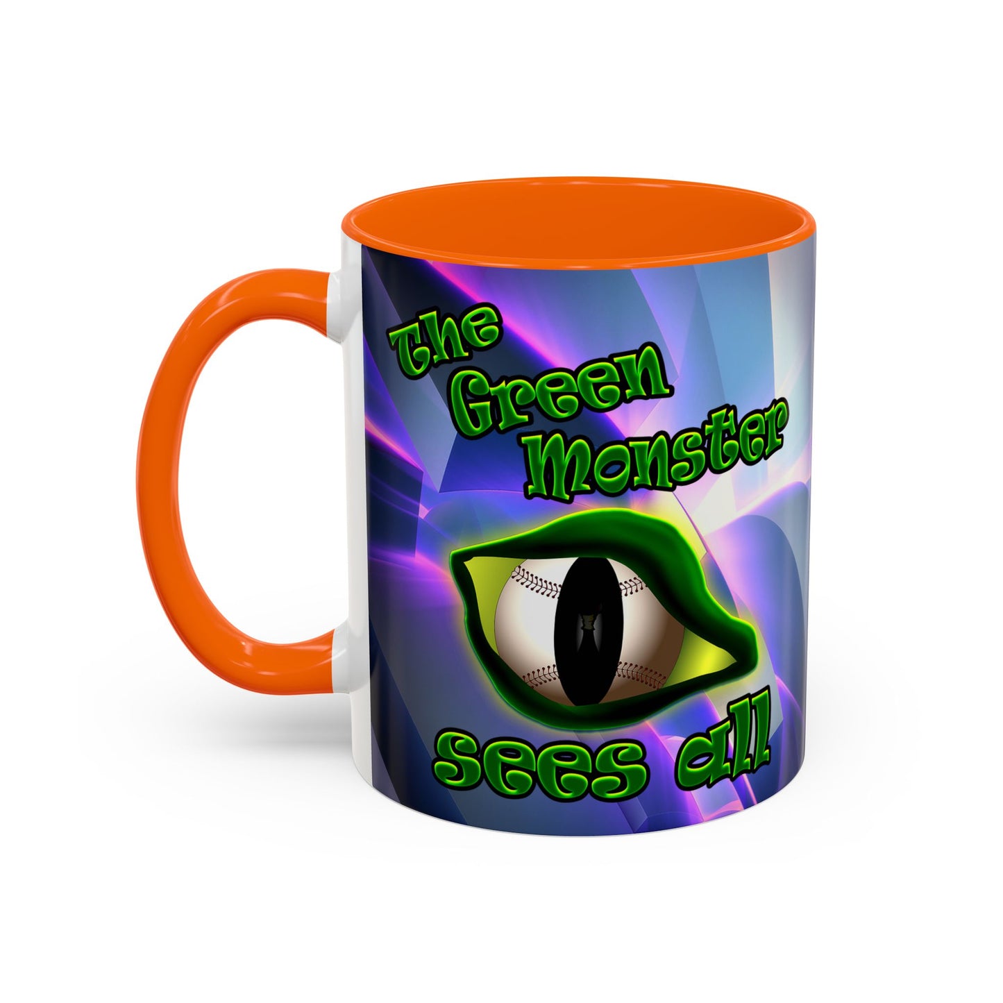 green monster - Accent Mug (grey-pink wave)