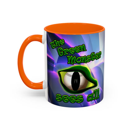 green monster - Accent Mug (grey-pink wave)
