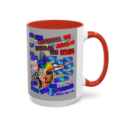 drop the beat - Accent Mug (light grey)