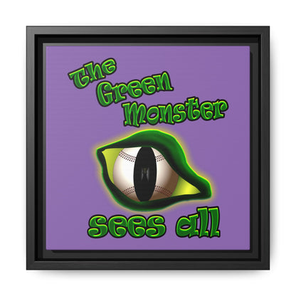 green monster - framed canvas art (light purple)