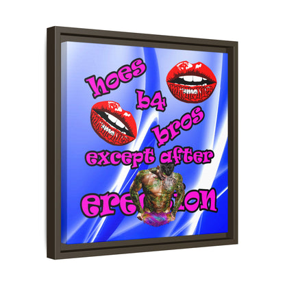 hoes b4 bros - framed canvas art (blue-white wave)