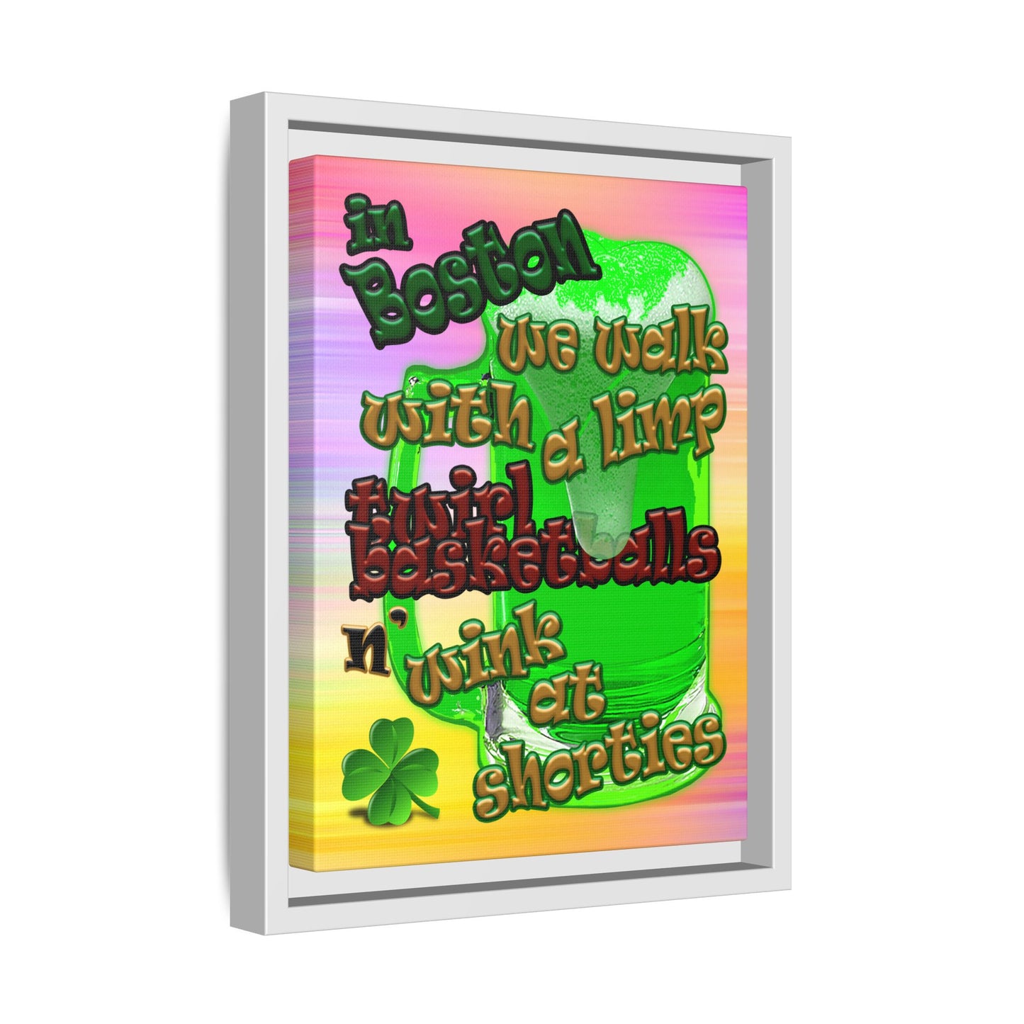 celtics logo - framed canvas art (color blur)