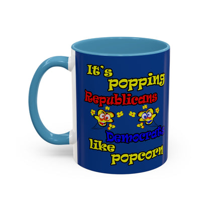 popping like popcorn - Accent Mug (dark blue)