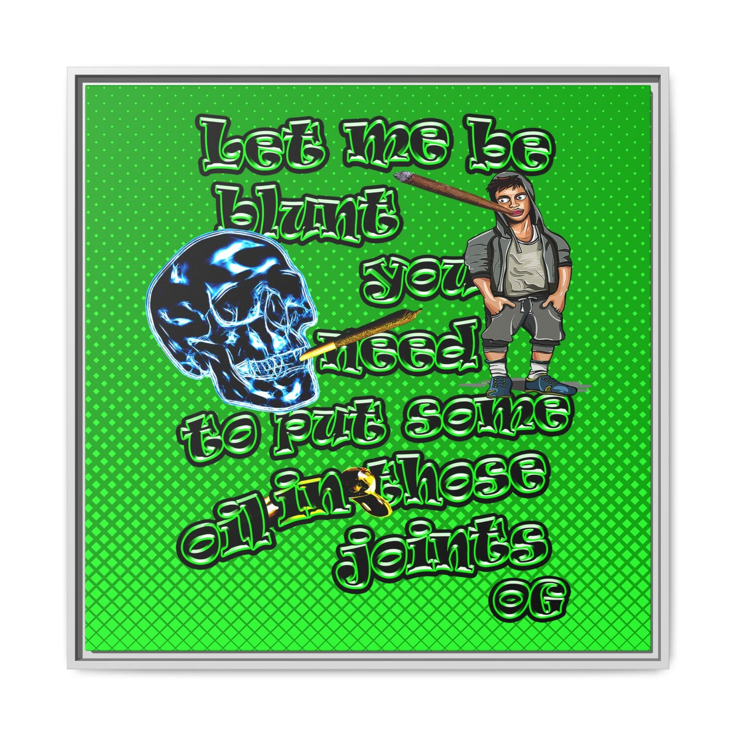 og - framed canvas art (logo green)
