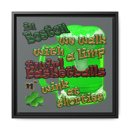 celtics logo - framed canvas art (dark grey)