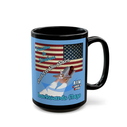 shoot for the stars - Black Mug (light blue)
