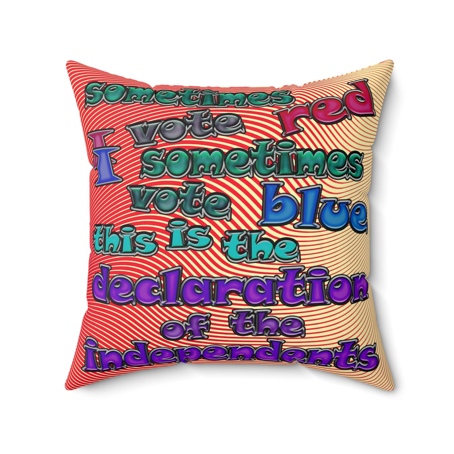 declaration of the independents - Spun Polyester Square Pillow - (yellow-orange wave)