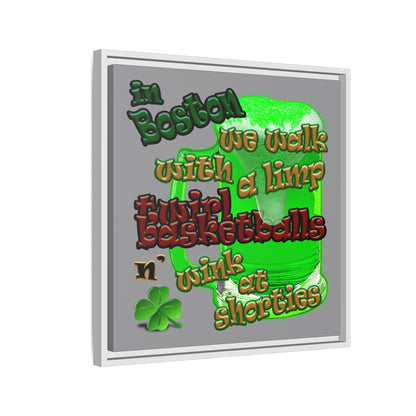 celtics logo - framed canvas art (grey)