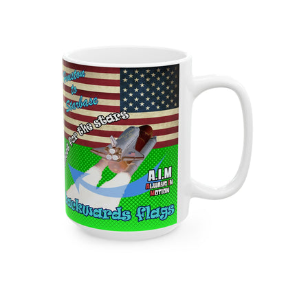 shoot for the stars - White Mug (logo green)