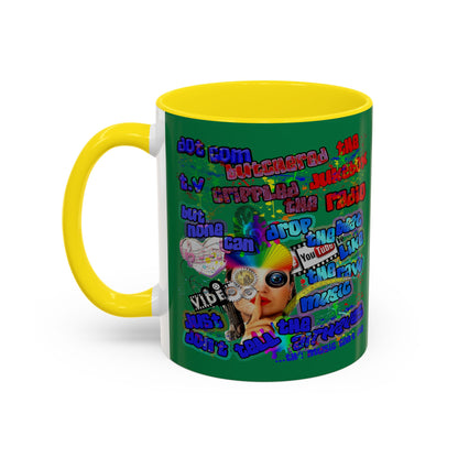 drop the beat - Accent Mug (dark green)
