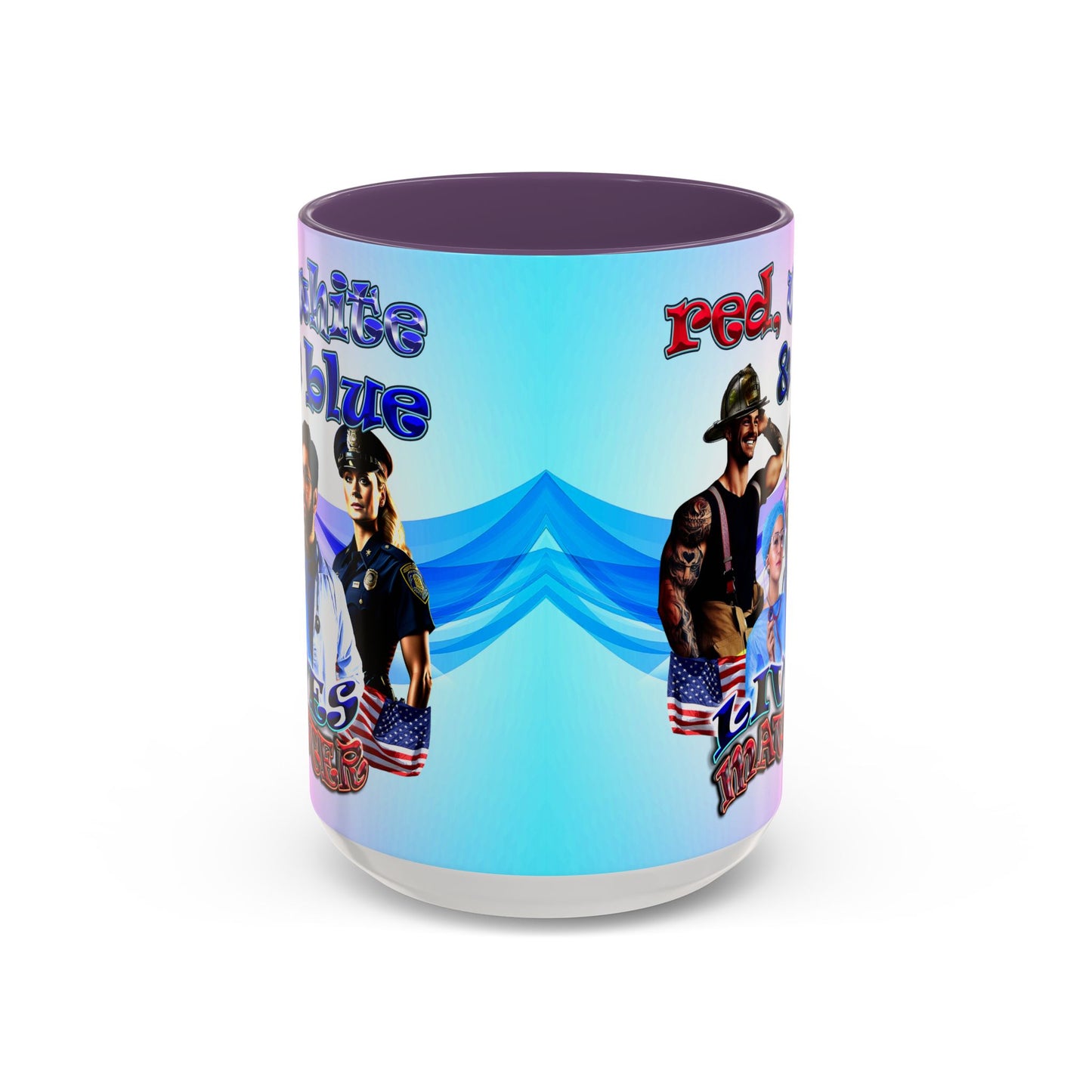rw&b lives matter - Accent Mug (light blue-pink wave)