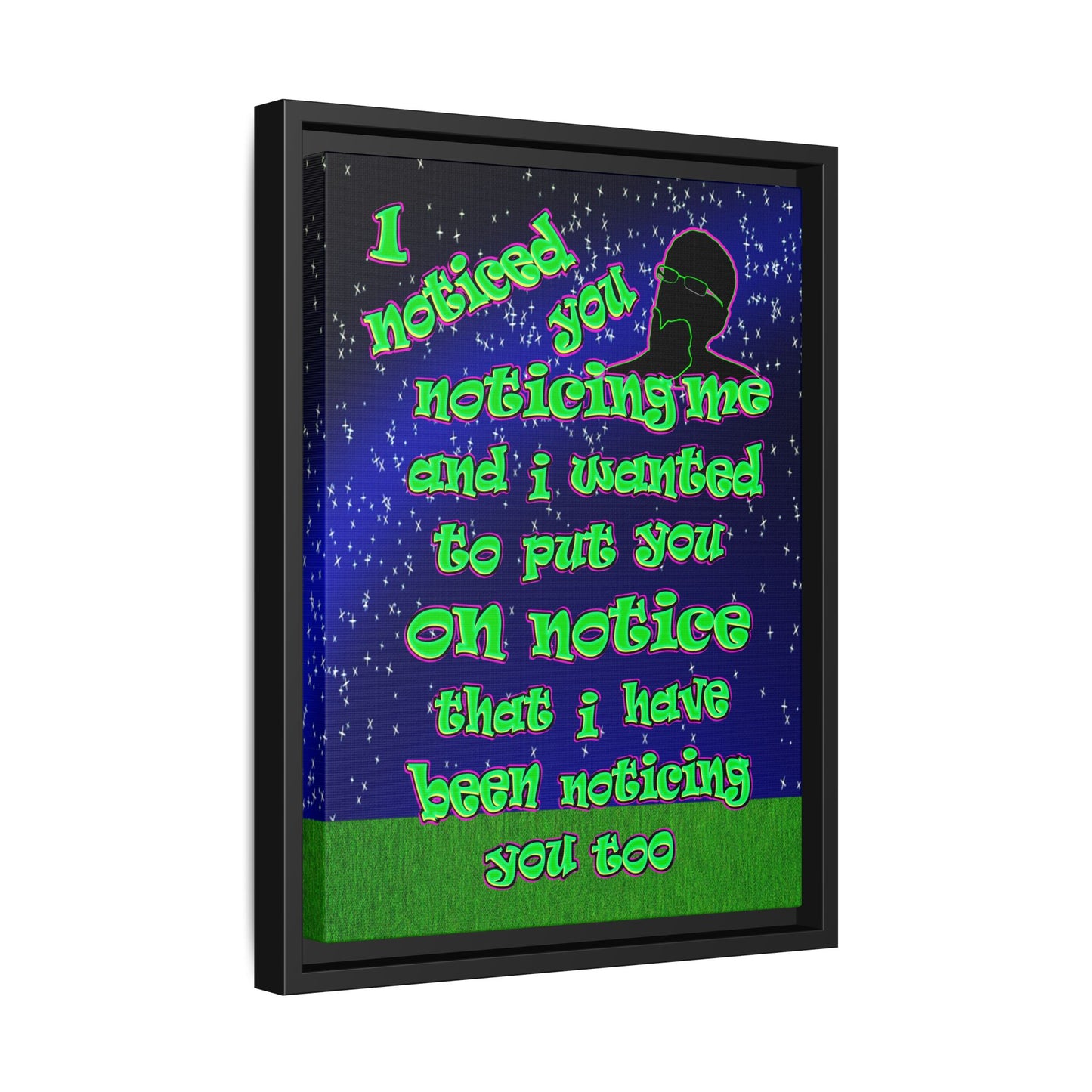 noticed you noticing - framed canvas art ('snoops' background)
