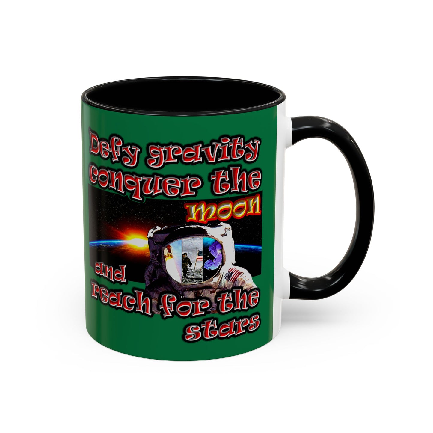 defy conquer reach - Accent Mug (dark green)